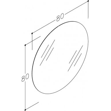 Raguvos baldai veidrodis ECO ROUND 80 2