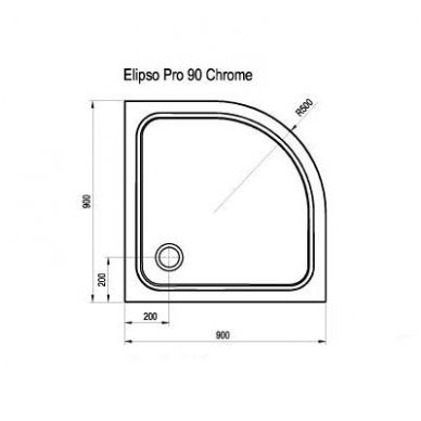 Ravak pusapvalis dušo padėklas Elipso Pro Chrome 900x900 2