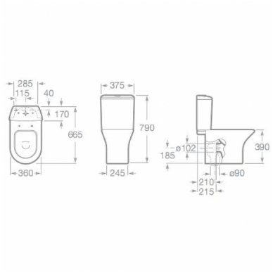 Roca pastatomas WC Nexo A342640000+A341640000 2