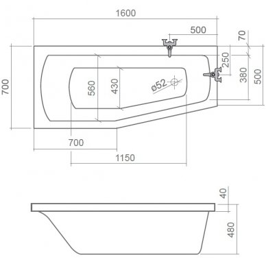 Roth asimetrinė vonia Mini 1600x700 4