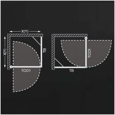 Roth kvadratinė dušo kabina TCO1+TB 800x800 2