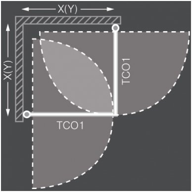 Roth kvadratinė dušo kabina TCO1+TCO1 800x800 3