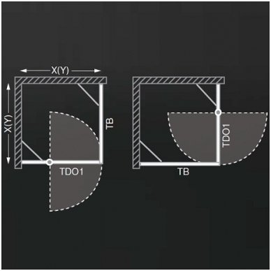 Roth kvadratinė dušo kabina TDO1+TB 900x900 2