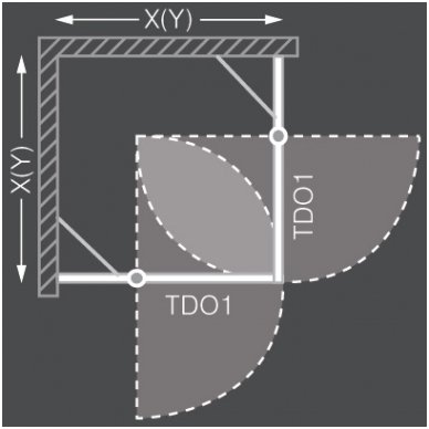 Roth kvadratinė dušo kabina TDO1+TDO1 1000x1000 2