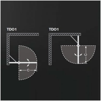 Roth kvadratinė dušo kabina TDO1+TDO1 800x800 3
