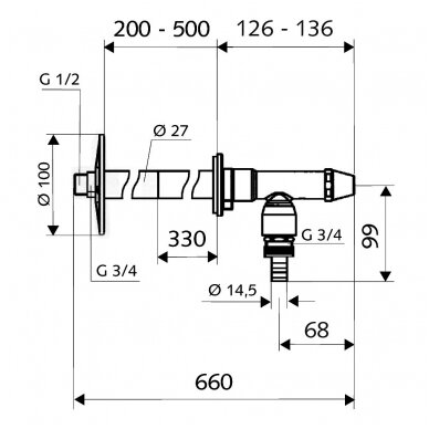 Schell neužšąlantis sodo ventilis 1/2" Polar II 2