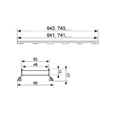 TECEdrainline dušo latako grotelės plytelei įklijuoti "plate II" (700-1500mm dydžiai) 3