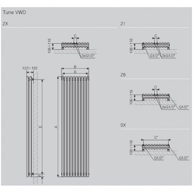 Terma Technologie gyvatukas Tune Vertical 4