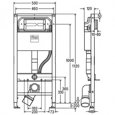 Viega WC potinkinis rėmas Prevista Dry 3in1 3