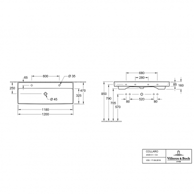 Villeroy&Boch praustuvas 1200x470 Collaro 2