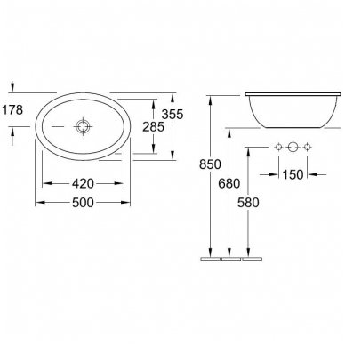 Villeroy&Boch įleidžiamas praustuvas 500x355 Loop&Friends 61551001 2