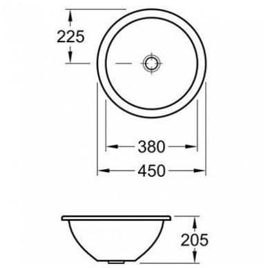 Villeroy&Boch po stalviršiu montuojamas praustuvas Ø380 Loop&Friends 61803801 2