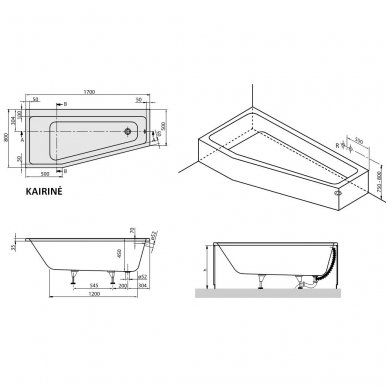 Villeroy&Boch vonia Subway 1700x800-500 UBA 178 SUB 3LIV-01/UBA 178 SUB 3REV-01 2