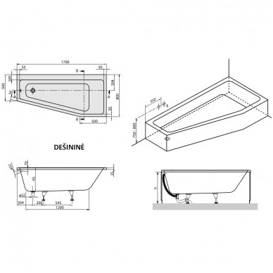 Villeroy&Boch vonia Subway 1700x800-500 UBA 178 SUB 3LIV-01/UBA 178 SUB 3REV-01 3