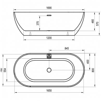 Ravak laisvai pastatoma vonia Freedom 1690x800 4