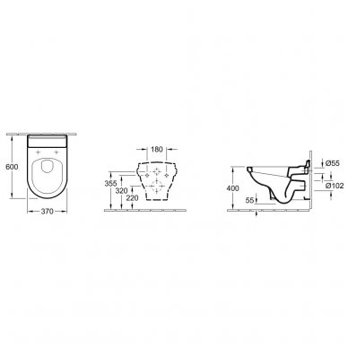 Villeroy&Boch pakabinamas WC Hommage 6661B0R1 2