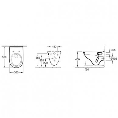 Villeroy&Boch pakabinamas WC O.Novo 56601001 2