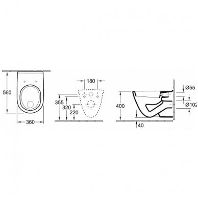 Villeroy&Boch pakabinamas WC O.Novo 56621001 2