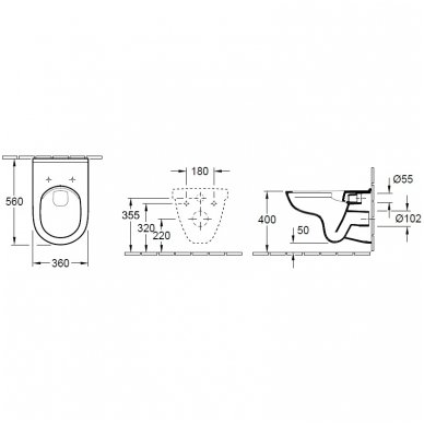 Villeroy&Boch pakabinamas WC O.Novo 5660R001 2