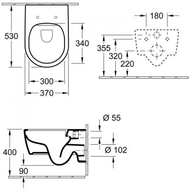 Villeroy&Boch pakabinamas WC su dangčiu Avento 5656HR01 3