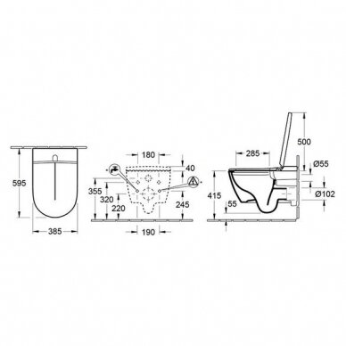 Villeroy&Boch pakabinamas WC / bidė su dangčiu ViClean I100 DirectFlush 3