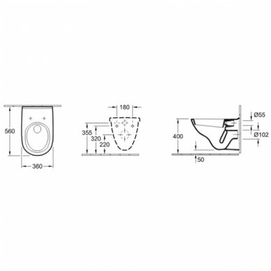 Villeroy&Boch pakabinamas WC su dangčiu Softclose O.Novo 5660H101 3