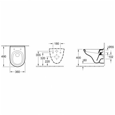 Villeroy&Boch pakabinamas WC su dangčiu Sofclose O.Novo Compact 5688H101 3