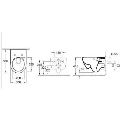 Villeroy&Boch pakabinamas WC Subway 2.0 ViFresh 5614A101 2