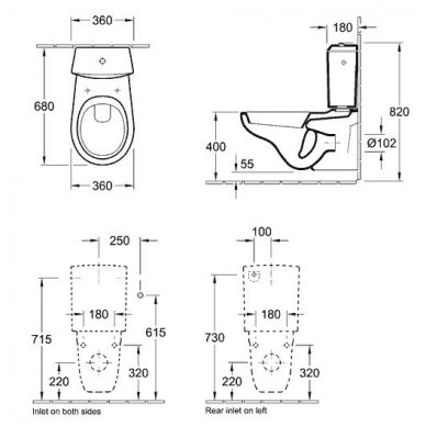 Villeroy&Boch pakabinamas WC O.Novo 66231001+7796G101 2