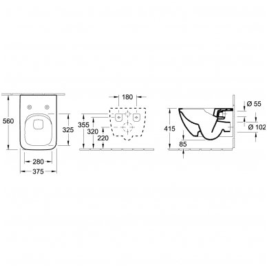 Villeroy & Boch pakabinamas WC Venticello 4611R001 2