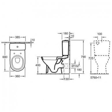 Villeroy&Boch pastatomas WC O.Novo 56611001+57601101 2