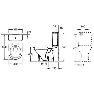 Villeroy&Boch pastatomas WC O.Novo 56610101+57601101 2