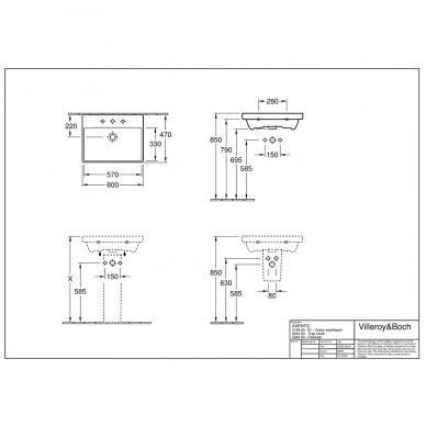 Villeroy&Boch praustuvas 600x470 Avento 41586001 2