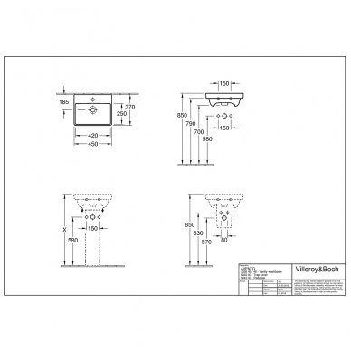 Villeroy&Boch praustuvas 450x370 Avento 73584501 2