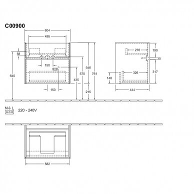 Villeroy&Boch spintelė 650mm Collaro 2