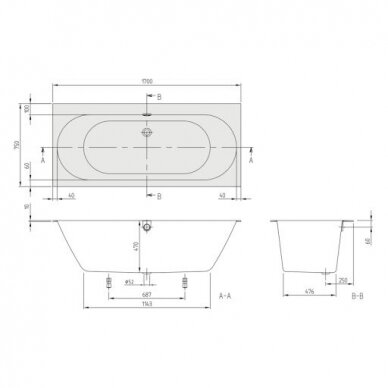 Villeroy&Boch vonia 1700x750 Oberon 2.0 Quaryl 3