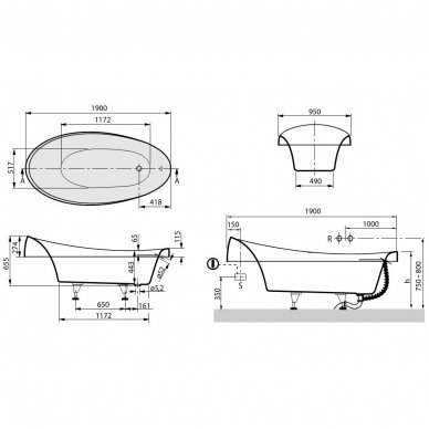 Villeroy&Boch vonia Aveo 1900x950 UBQ 194 AVE 7V-01 2