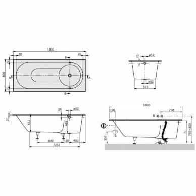 Villeroy&Boch vonia Libra Solo 1800x800 UBQ 180 LIB 2V-01 2