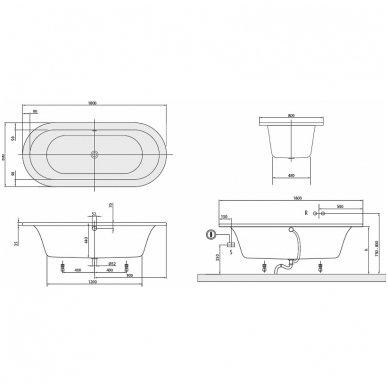 Villeroy&Boch vonia Loop & Friends Oval Duo 1800x800 UBA 180 LFO 7V-01 2