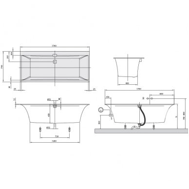 Villeroy&Boch vonia Squaro Edge 12 Duo 1700x750 UBQ 170 SQE 2DV-01 2