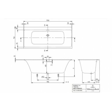 Villeroy&Boch vonia Subway 3.0 1700x750 BQ170SBW2DV 3