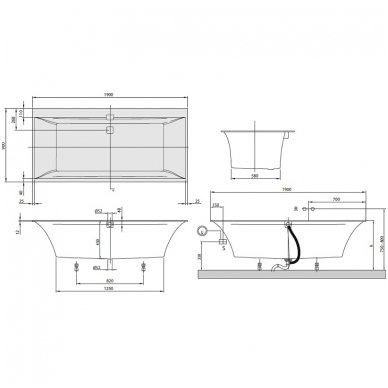 Villeroy&Boch vonia Squaro Edge 12 Duo 1900x900 UBQ 190 SQE 2DV-01 2