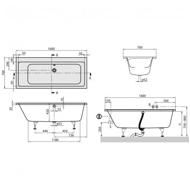 Villeroy&Boch vonia Subway Duo 1600x700 UBA 167 SUB 2V-01 2