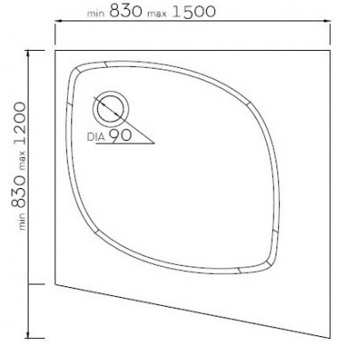 Vispool individualus dušo padėklas IS-830 2