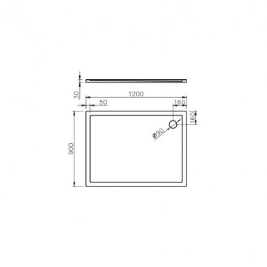 Vispool stačiakampis dušo padėklas QZ-120 2