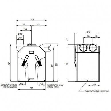 Zehnder ComfoAir 375 HRV Standart (su tenu) R/L rekuperatorius 5