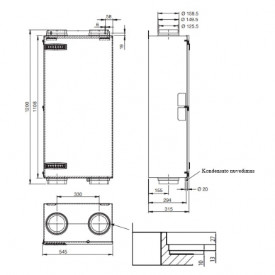 Zehnder ComfoAir 200 (entalpinis, su tenu) R/L rekuperatorius 4